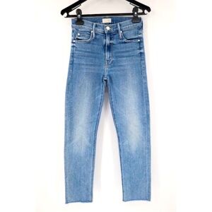 MOTHER Mid Rise Dazzler Crop Fray Blowing Kisses